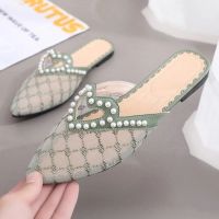 LANCESHOES Kasut perempuan Raya 2023 Womens Flat Shoes Fashion Outdoor Pointed Toe Mesh Breathable Mules