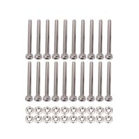 M2 x 20mm Long Hex Socket Knurled Cap Screws Bolts Nuts Set 20Pcs Nails Screws Fasteners