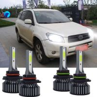 Flightcar สำหรับโตโยต้า RAV4 2007 2008 - 2012-4ชิ้นไฟหน้า LED 6000K อุปกรณ์เสริมหลอดนำแสงสูงต่ำ