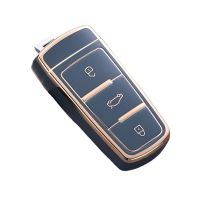 {Lili Car product} ฝาครอบป้องกันควบคุมเคส Kunci Remote Mobil TPU ชุบสำหรับ Volkswagen โฟล์คสวาเกน CC Passat B6 B7 Passat 3C CC Protecotr Fob ไร้กุญแจ