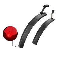 New BIKING Bicycle Fenders with Taillight Telescopic Front Rear Mudguards MTB Bike Accessories Bike Tail Light Cycling Fenders