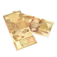 [miqiangzi] 1 Pc ทองฟอยล์ 24K ที่ระลึก ของสะสม Thailand Banknote 1000 Baht ตลกแก้สะกดบ้านแม่แบบสกุลเงินของเล่นสากล