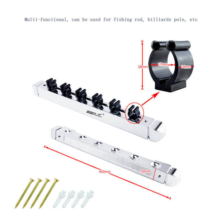 bsetmetal-พลาสติก6แท่ง-rack-ตกปลาอุปกรณ์พยุงแบบมีรู-rod-แร็คของผู้ถือจอแสดงผลยึดแร็คติดผนัง-rod-ชั้นเก็บของ-storage