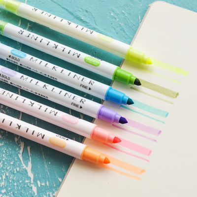 ปากกาเน้นข้อความ แบบสองหัว 12 สี