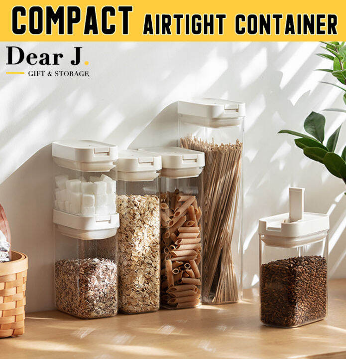 COMPACT Stackable Airtight Container Slim Container [Dear J] | Lazada ...