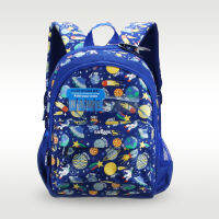 ออสเตรเลีย Smiggle Original กระเป๋านักเรียนเด็กกระเป๋าสะพายหลัง Navy Blue Planet ใส่การ์ดชื่อกระเป๋าเด็ก3-6ปี14นิ้ว