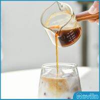 Reviln แก้วช็อต Espresso Shot ด้ามจับไม้ ขนาด 70 ml  และ 75 mlสินค้าพร้อมส่ง Measuring cup