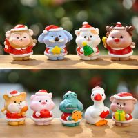 (Baixiang Flower City)   ▤๑⊕ New Cartoon Christmas Hat Series Blind Box Cute Monkeys Cat Dog Doll Desktop Decoration Gifts