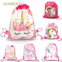 HUMBERTO Cartoon School Book Bag Travel Unicorn Drawstring Bag Backpack Sack Non- Fabric Party Gift Teenagers Package Canvas Bags