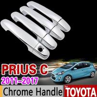 【On Sale】 vivovivo ชุดแต่งขอบมือจับโครเมี่ยมสำหรับ Toyota Prius C AQUA 2012 2013 2014 2015 2016 4Dr แต่งรถสติ๊กเกอร์ประดับรถยนต์