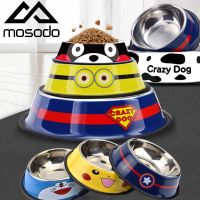 Mosodo Fashion Pet Feeding Bowl Stainless Steel Anti-slip Dog Cat Water Drinking Food Storage Bowls Dog Pets Feeder Supplies