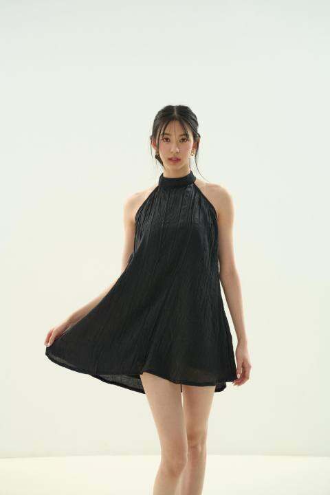 xothelabel-hanni-mini-dress-มินิเดรสผ้าพริ้วดีเทลวิ้งค์ๆ