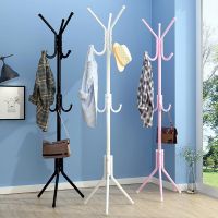 Metal Hangers Hat Coat Display Floor Standing Rack 6 Hooks Clothes Hanger Bedroom Clothing Organizer Clothes Rack