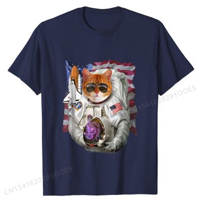 T-Shirt, Cat as Pilot Astronaut, Space Shuttle Commander Cotton Tops Shirts Normal Company Fitness Tight T Shirts
