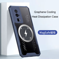 Graphene Penyjukan Kes Efon untuk Xiaomi Redmi K60 Pro Kes Pelesapan Haba Perlindungan Magnetik Tanpa Wayar Mengecas Capa Kalis Gegar