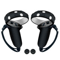 Touch Controller Silicone Grip Ring Cover Adjustable Hand Strap Thumb Caps for Oculus Quest 2 VR Accessories Black