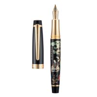 Hongdian 231 Chinese Metal Fountain Pen  Iridum EF/F Nib with Chinese Painting Design  Smooth Writing Pen with Ink Converter  Pens