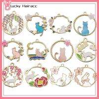 LUCKY HAIRACC โลหะผสมอัลลอยด์ เครื่องรางรูปแมว เคลือบอีนาเมล กลุ่มขนาดใหญ่มาก จี้แมวสีรุ้ง 40ชิ้นค่ะ สีสันสดใส จี้เคลือบสำหรับทำเครื่องประดับ ดีไอวาย