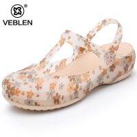 ข้ามพรมแดน veblen Vibren รองเท้าเจาะรูรองเท้าแตะปิดหัวสำหรับฤดูร้อนของผู้หญิงรองเท้าแตะพื้นนิ่มใส่ด้านนอกรองเท้าชายหาดพื้นหนากันลื่น