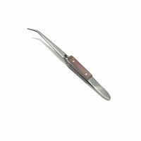 ปากคีบด้ามไม้ ปากคีบด้ามไม้ ปากคีบ ปากงอ ปากตรง Tweezer Cross Bent 16.5 cm