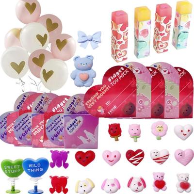 Valentines Day Mochi Toys Valentines Mochi Squishy Toys Soft To Touch Mini Stress Relief Fidget Toys For Classroom Exchange Gift Goodie Bag Filler Valentine Party Favors suitable