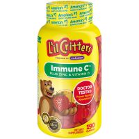 วิตามินเด็กกัมมี่ ช่วยในการดูดซึมธาตุเหล็ก การสร้างผิวหนัง กระดูก ฟัน Lil Critters Immune C Plus Zinc &amp; Vitamin D จำนวน 190 เม็ด