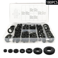 180PCSBox Rubber Grommets Car Fuse Accessories 8 Sizes Grommet Gasket For Protects Wire Valve Water Oil Resistant