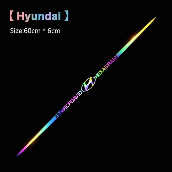 92ซม-x-10ซม-hyundaiสติกเกอร์กระจกหน้ารถเลเซอร์กันน้ำด้านหน้าด้านหลังกระจกกันลมหน้าต่างสติกเกอร์