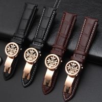 High quality leather strap black 19mm 20mm 21mm 22mm 24mm PP folding clasp suitable for Patek Philippe watch strap