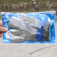 AS Stainless Steel Wire Gloves Anti-cut Fishing Outdoor Safety Cut-Ressistant Stab Metal Mesh Butcher Protect Meat Gloves