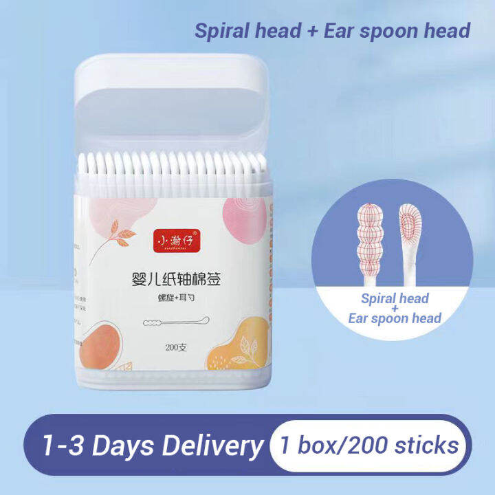 【COD】200 pcs/box of baby swabs Ear and nose cleaning swabs Doubleended