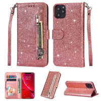 For iPhone 13 12 11 Pro X XR XS Max SE2020 Case Glitter PU Leather Holder Stand Cover For iPhone 8 7 6 6S Plus 5 5S Wallet Case