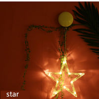 Christmas Bell Snowman Star Holiday Window Decor LED Sucker Lights Battery Power Christmas garland for Home Decoration bell