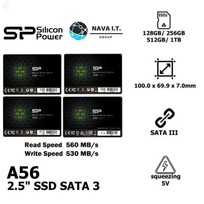 ลด 50% (พร้อมส่ง)ใส่โค้ดลด50฿"3D2L2UJU" SILICON POWER A56 128GB/ 256GB/ 512GB/ 1TB 2.5" SSD เอสเอสดี SATA 3 รับประกันศูนย์ไทย 3 ปี(ขายดี)