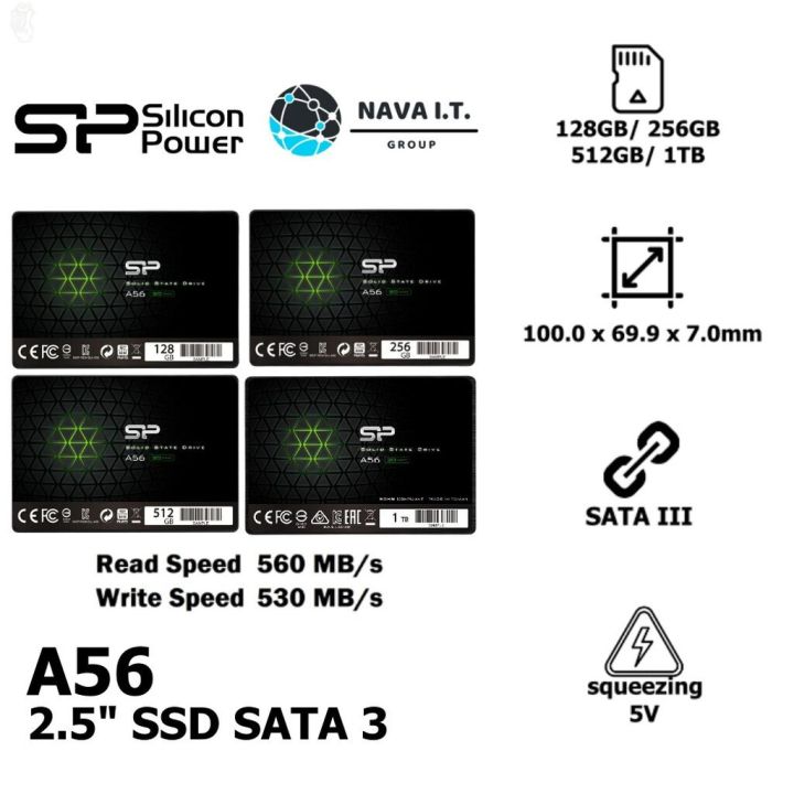 ลด-50-พร้อมส่ง-ใส่โค้ดลด50-3d2l2uju-silicon-power-a56-128gb-256gb-512gb-1tb-2-5-ssd-เอสเอสดี-sata-3-รับประกันศูนย์ไทย-3-ปี-ขายดี
