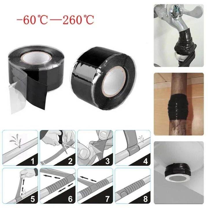 powerful-magical-black-self-adhesive-silicone-repair-tape-fiber-waterproof-high-adhesion-pipe-seal-repair-sealing-tape