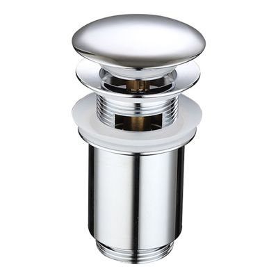 1 Piece Wash Basin Drain Pull-Out Plug Silver Fitting for All Types of Sinks and Washbasins with Overflow,
