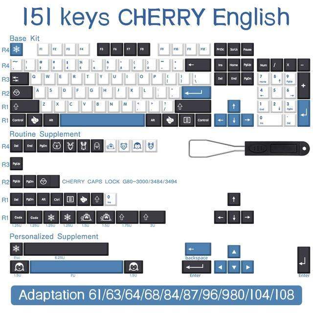 arctic-keycaps-cherry-profile-139keys-pbt-คีย์บอร์ดเชิงกล-61-68-71-84-87-100