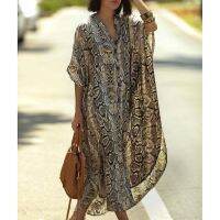 Cover-ups 2022 Kaftan Beach Print SnakeSkin Swimsuit Cover Up Kimono Plage Robe Femme Long Dress Sarong Beac