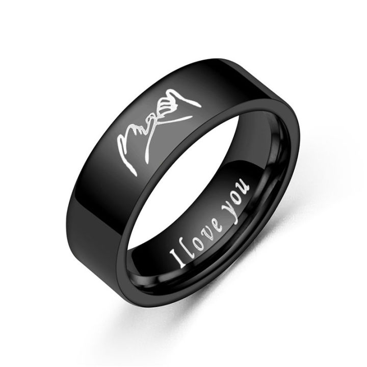 แหวนคู่สแตนเลสแฟชั่น1ชิ้น-แหวนผู้ชายเครื่องประดับสำหรับผู้หญิงแหวนคู่รักเครื่องประดับสำหรับผู้หญิงแหวนคู่-i-love-you