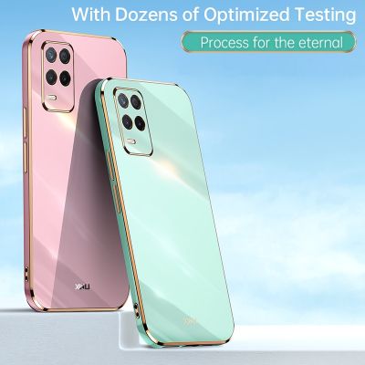 Realme GT Master Edition 8 5G C12 C15 C25 Luxury Plating Straight Slim Edges Protection Casing Soft Silicon Back Cover Case