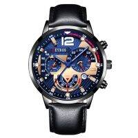 ⌚Relogio Masculino นาฬิกาผู้ชายสายสแตนเลสนาฬิกาควอตซ์ปฏิทินสำหรับนักธุรกิจผู้ชายนาฬิกาหนังเรืองแสง