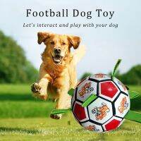 New Pet Dog Football Bouncy Toys Bite resistant Dog Outdoor Interactive Training Molar Chew Bite Soccer Ball Toy With Grab Tabs