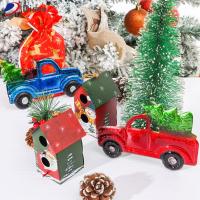 DISSO ของขวัญ ซานตาคลอส Snowman อุปกรณ์ปาร์ตี้ จี้รถบรรทุก รูปร่างบ้าน เครื่องประดับแขวนคริสต์มาส ตกแต่งต้นคริสต์มาส