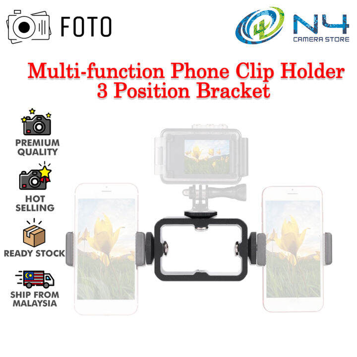 Multi Function Mobile Phone Clip Holder 3 Position Bracket For Live Broadcast Selfie For Camera 5986