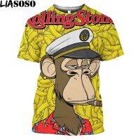 LIASOSO Bored Ape Yacht Club BAYC NFT 3D พิมพ์ T เสื้อกล้วย Mangas กราฟิก Tee เสื้อตลกลิง Streetwear ผู้ชายผู้หญิงเสื้อ