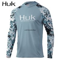 【YF】 HUK  New Arrival Mens Hooded Fishing Shirt Long Sleeve Sun Protection Shirts Roupa De Pesca Breathable Clothing