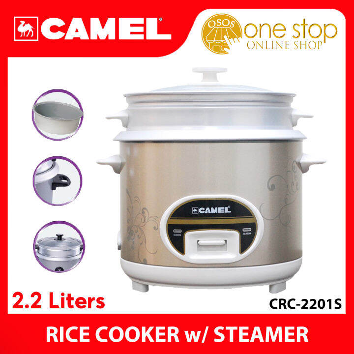 Camel Appliance Rice Cooker with Steamer 2.2L 12 Cups CRC2201S •OSOS