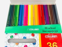 สีไม้ Colleen กล่อง 36 สี ( 1 กล่อง 36 แท่ง/36 สี ) สีไม้สีสด เนื้อสีเข้ม ไม่จาง