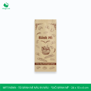 MFT1N5NN - 24x10x4 cm - 500 Túi bánh mì Nâu, in sẵn họa tiết GIỎ BÁNH MÌ